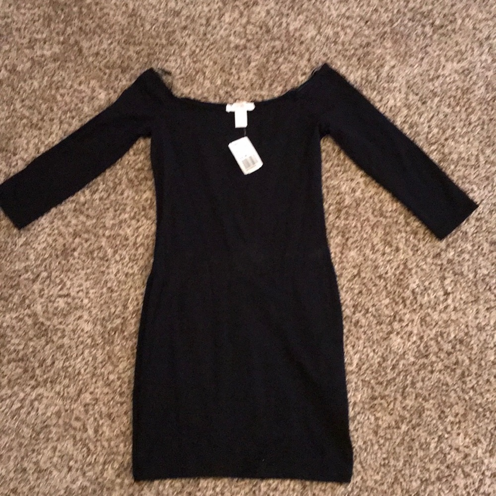 Basic square boat neck mini dress